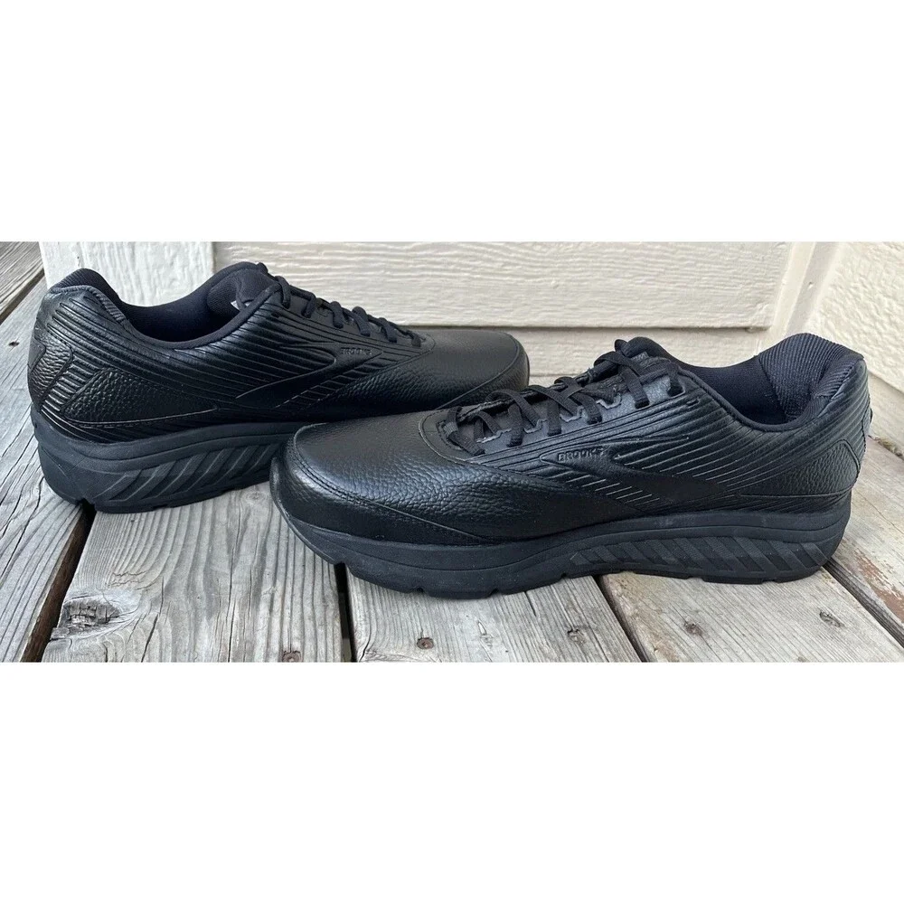 Nice! Brooks Addiction Walker 2 Men's 14 Black Leather Walking Shoes 1103181D072